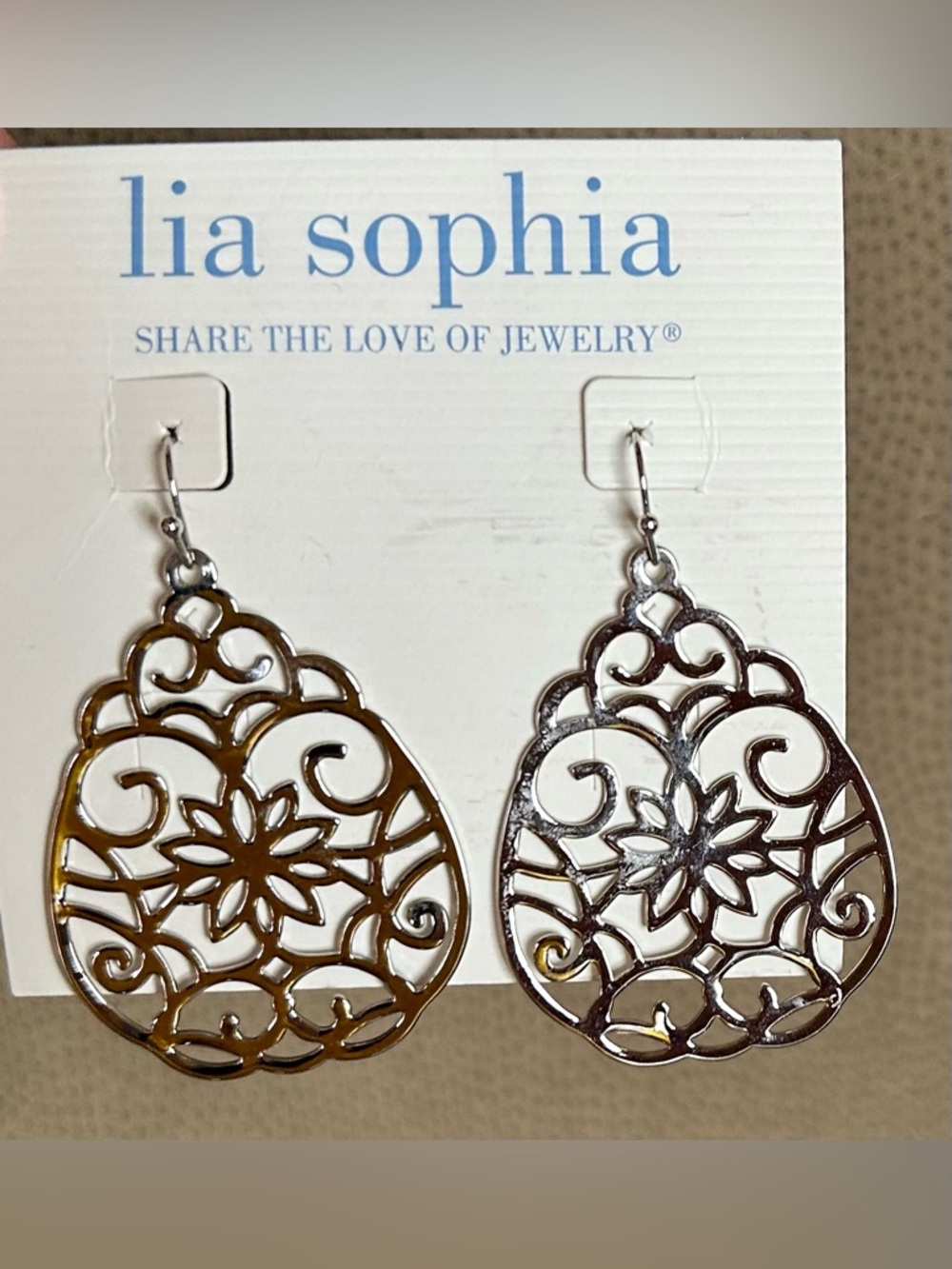 Lia Sophia silver earrings